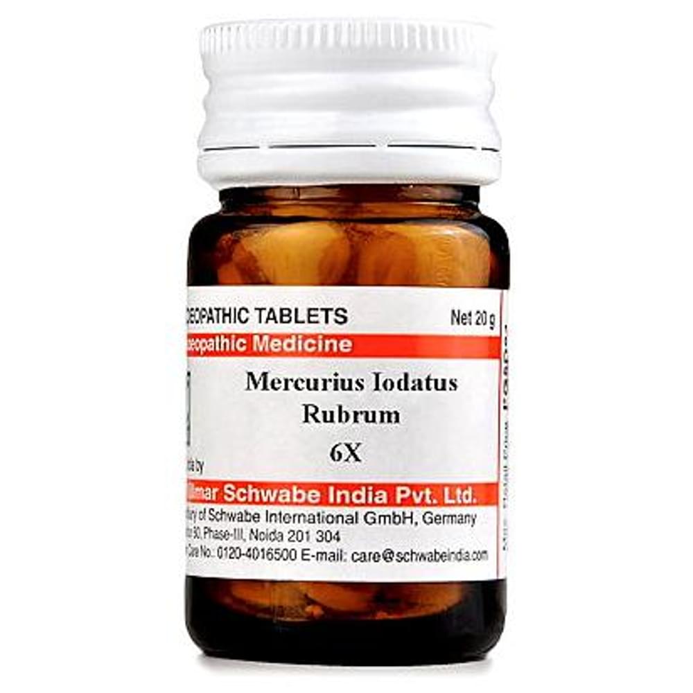 Dr Willmar Schwabe India Mercurius Iodatus Rubrum Trituration Tablet 6X bottle of 20 gm Trituration Tablet
