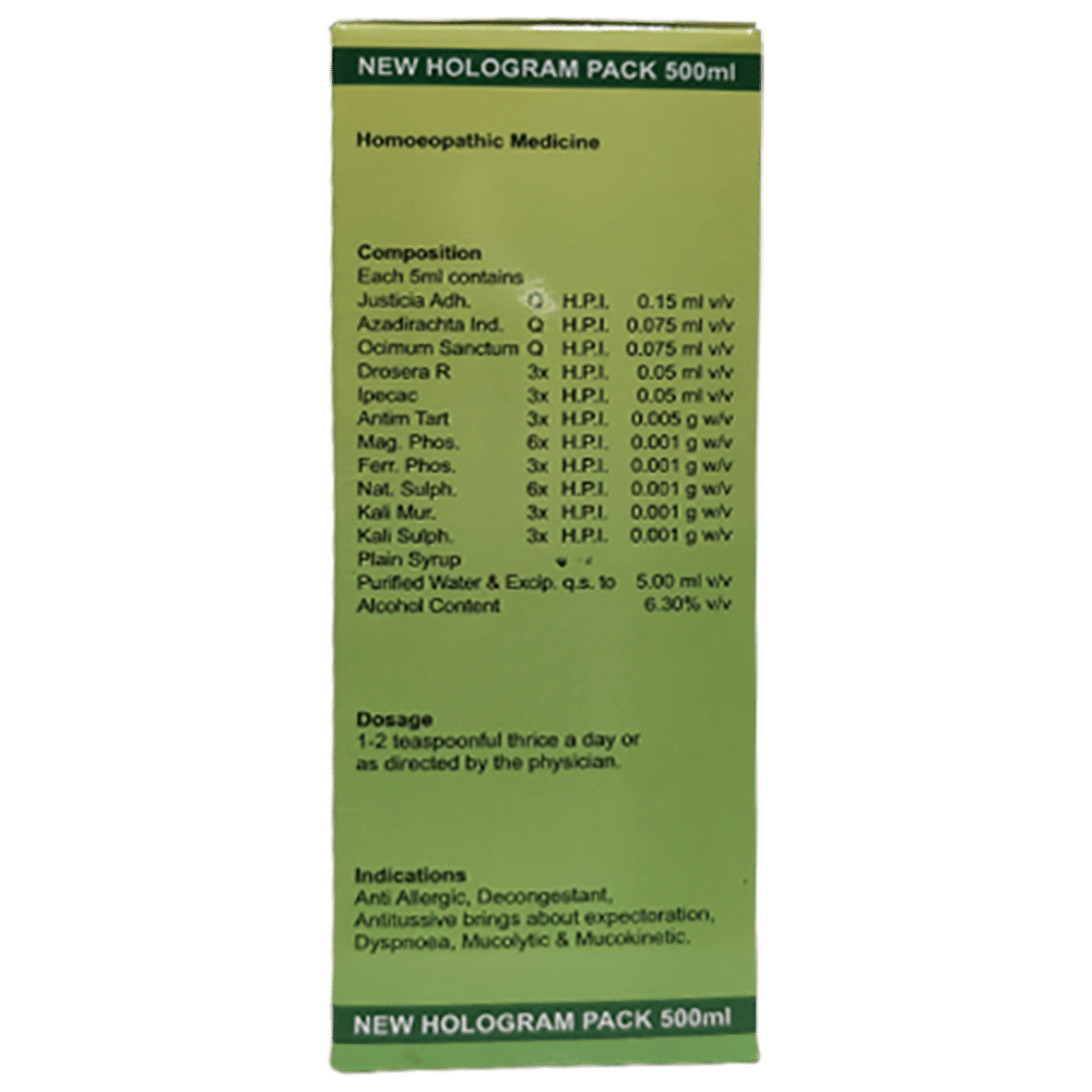 Dr. Wellmans Kofnac Cough Syrup bottle of 500 ml Syrup