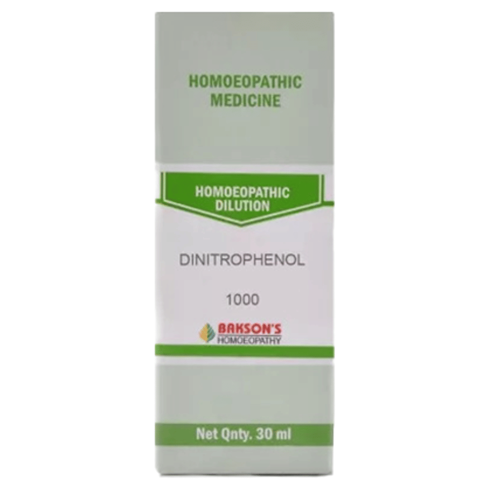 Bakson's Homeopathy Dinitrophenol Dilution 1000 CH bottle of 30 ml Dilution