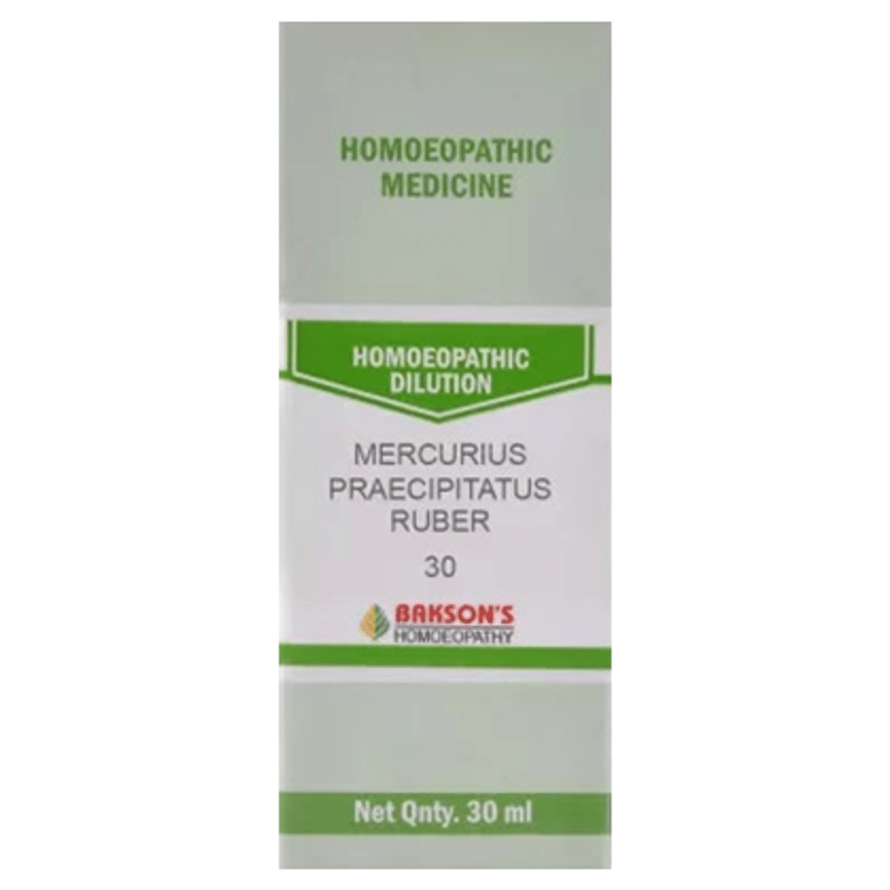 Bakson's Homeopathy Mercurius Praecipitatus Ruber Dilution 30 bottle of 30 ml Dilution