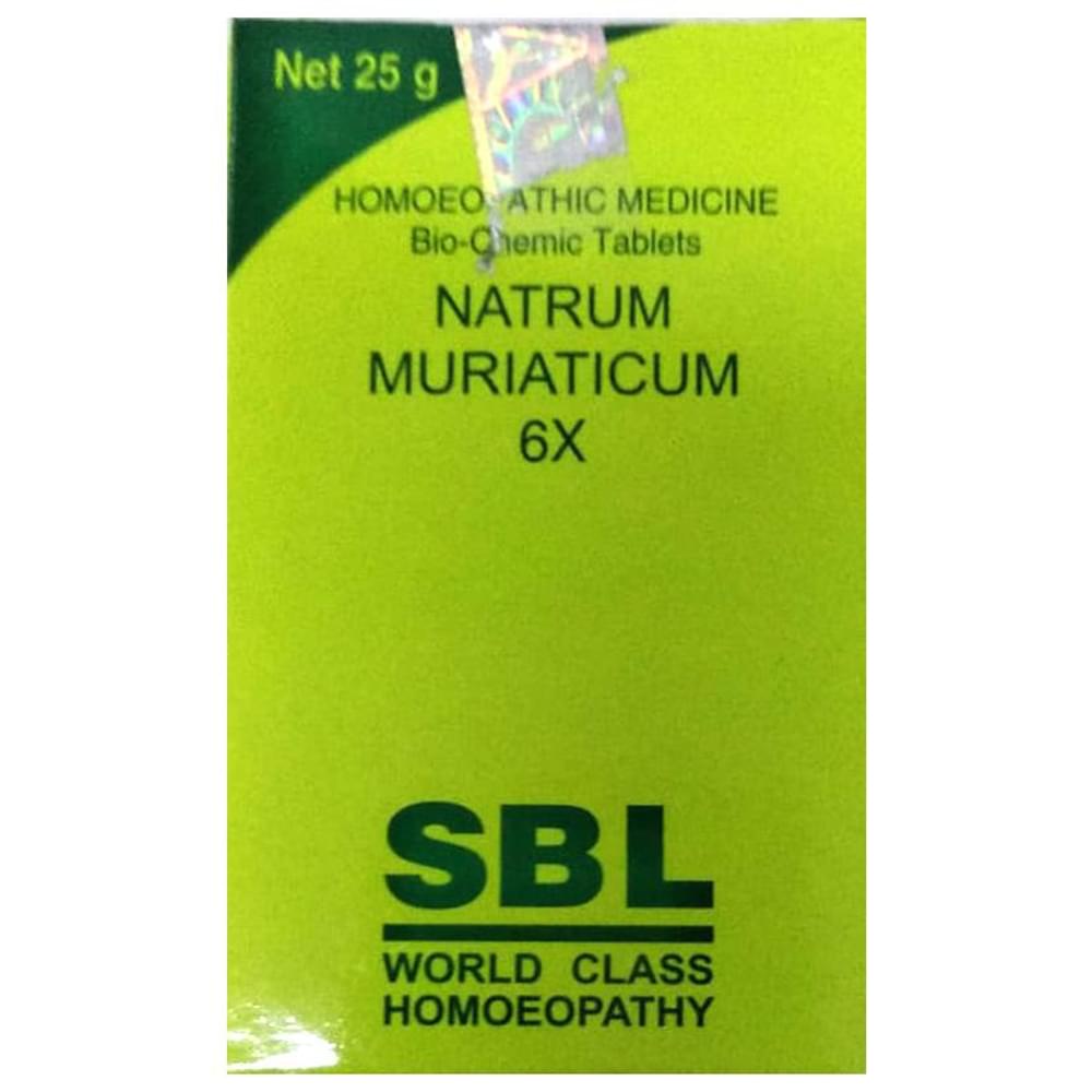 SBL Natrum Muriaticum Biochemic Tablet 6X bottle of 25 gm Biochemic Tablet