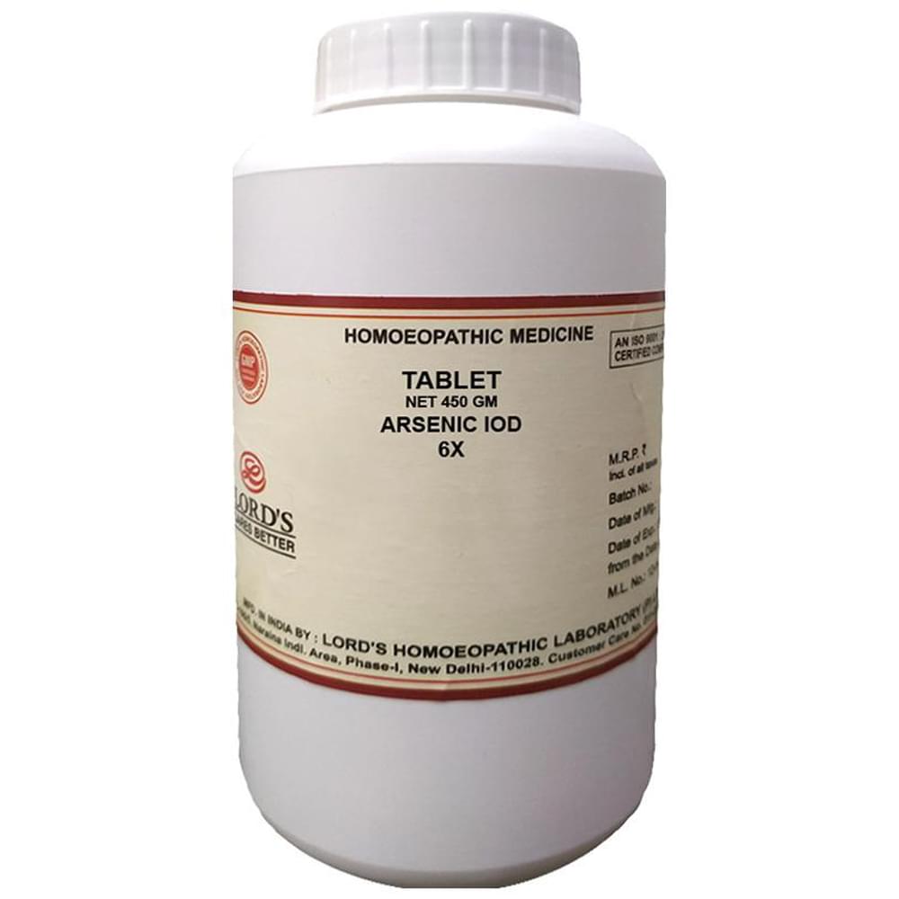 Lord's Arsenic Iod Trituration Tablet 6X bottle of 450 gm Trituration Tablet Lord's Arsenic Iod Trituration Tablet 6X bottle of 450 gm Trituration Tablet