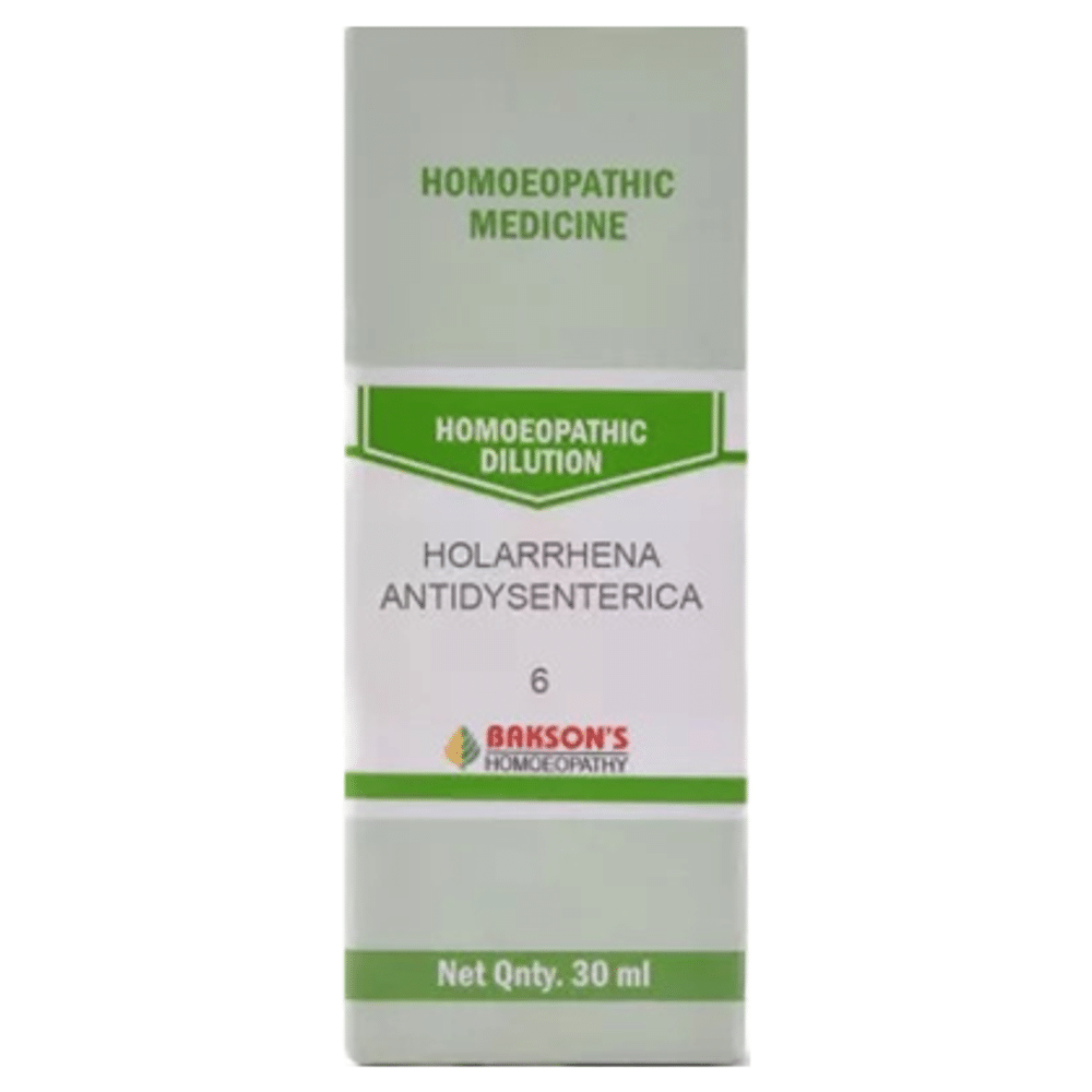 Bakson's Homeopathy Holarrhena Antidysenterica Dilution 6 CH bottle of 30 ml Dilution