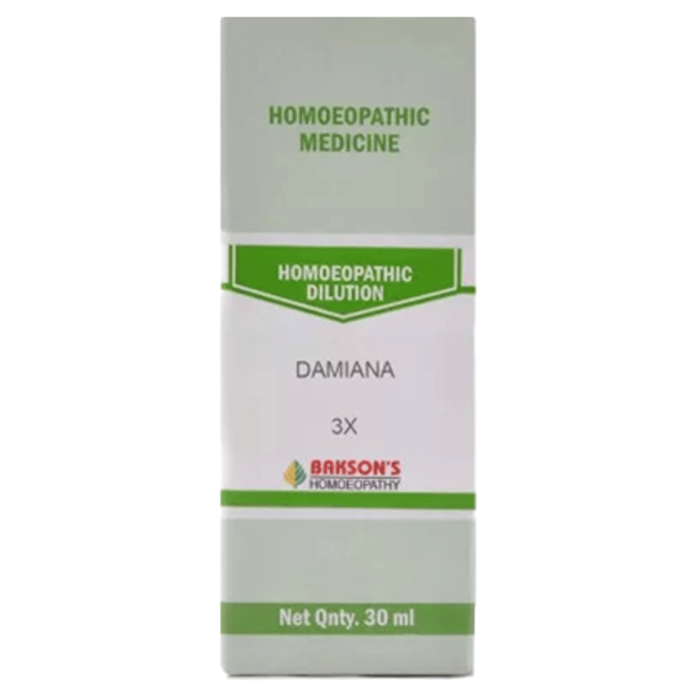 Bakson's Homeopathy Damiana Dilution 3X bottle of 30 ml Dilution