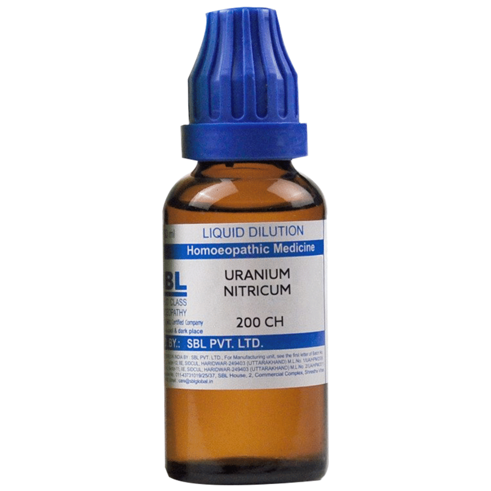 SBL Uranium Nitricum Dilution 200 CH bottle of 30 ml Dilution