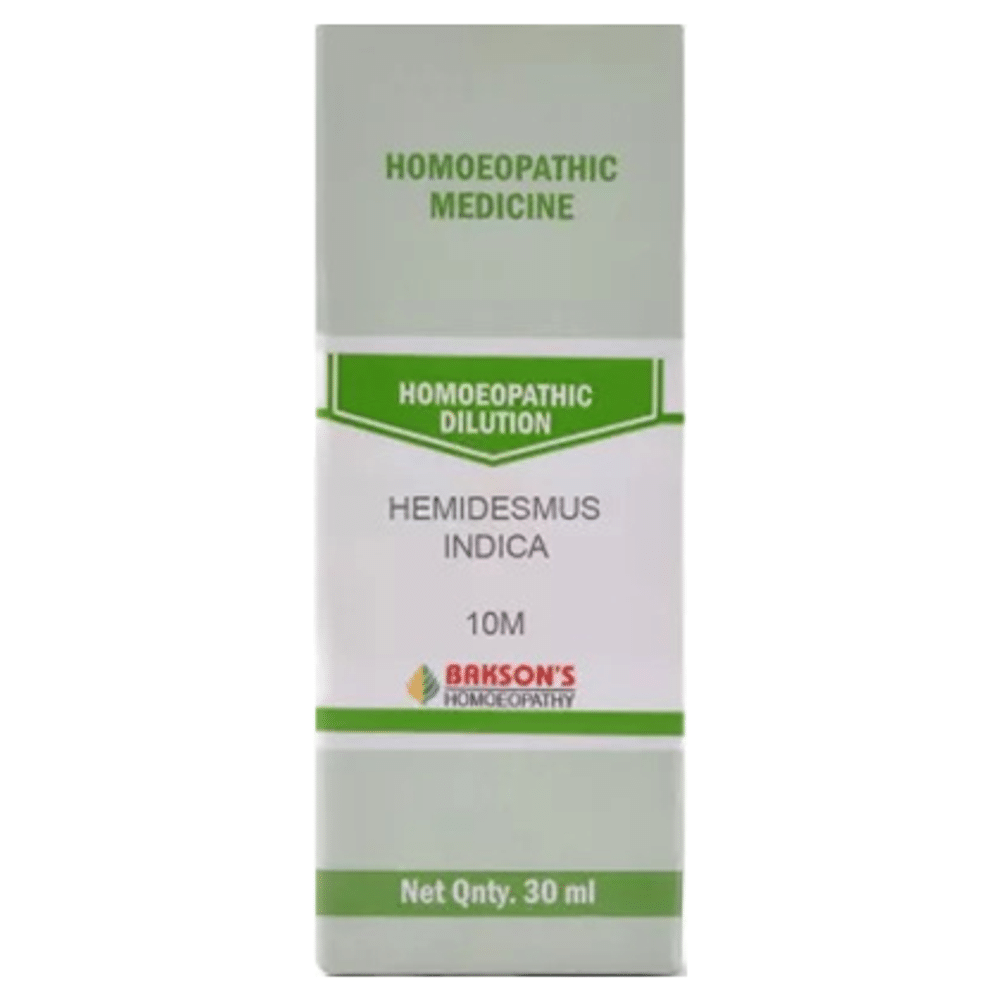 Bakson's Homeopathy Hemidesmus Indica  Dilution 10M bottle of 30 ml Dilution