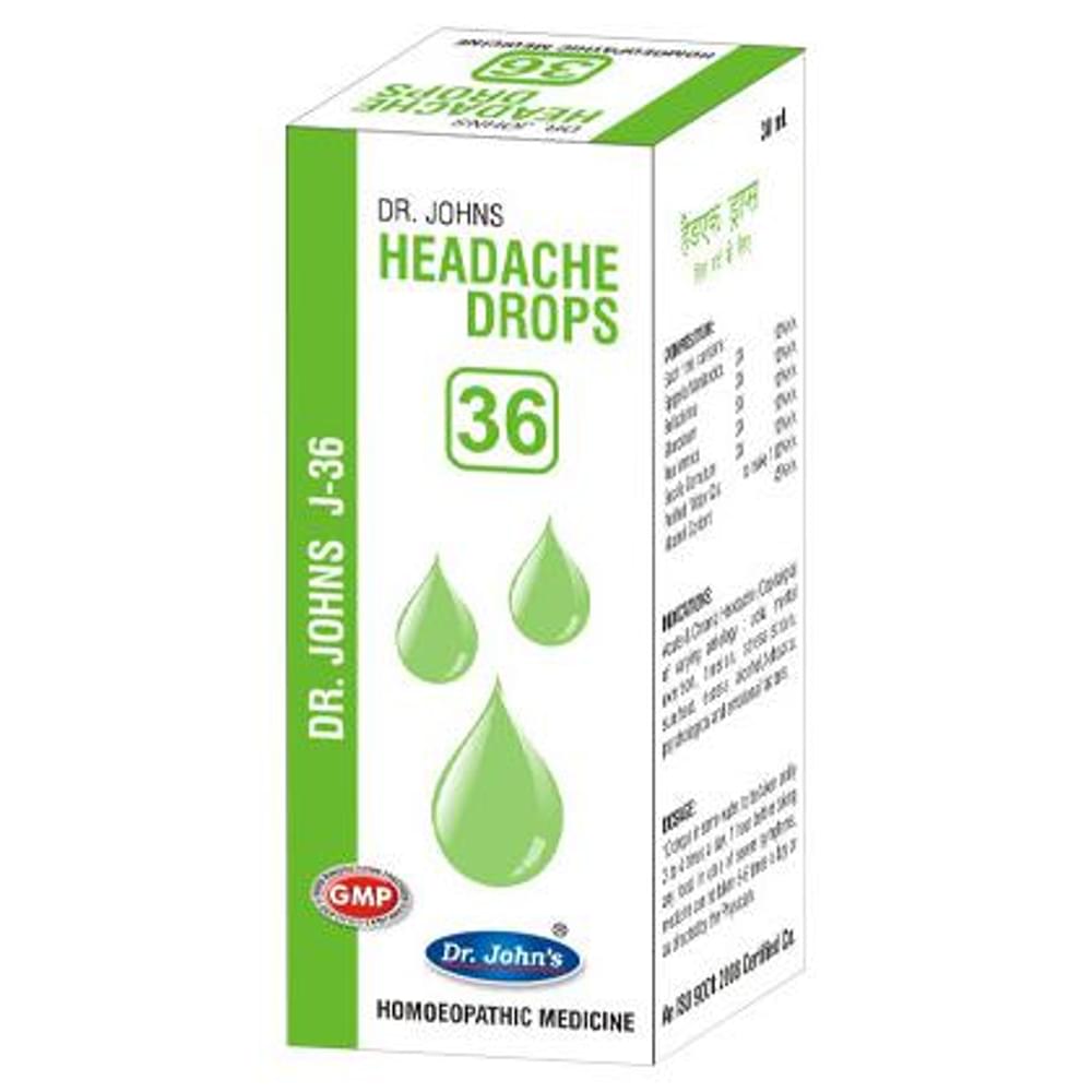 Dr. Johns J-36 Headache Drop bottle of 30 ml Drop Dr. Johns J-36 Headache Drop bottle of 30 ml Drop