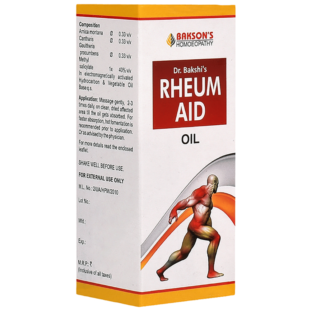 Bakson's Homeopathy Rheum Aid Oil bottle of 60 ml Oil