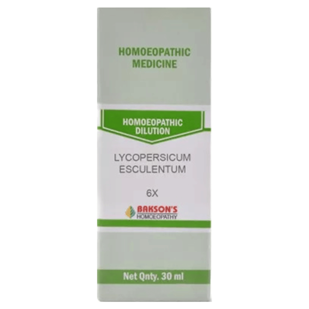 Bakson's Homeopathy Lycopersicum Esculentum Dilution 6X bottle of 30 ml Dilution Bakson's Homeopathy Lycopersicum Esculentum Dilution 6X bottle of 30 ml Dilution