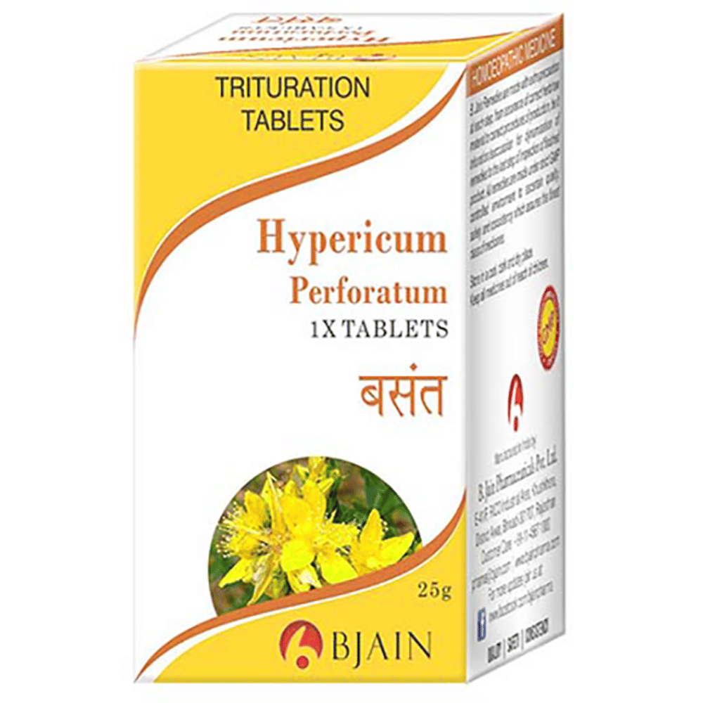 Bjain Hypericum Perforatum Trituration Tablet 1X bottle of 25 gm Trituration Tablet