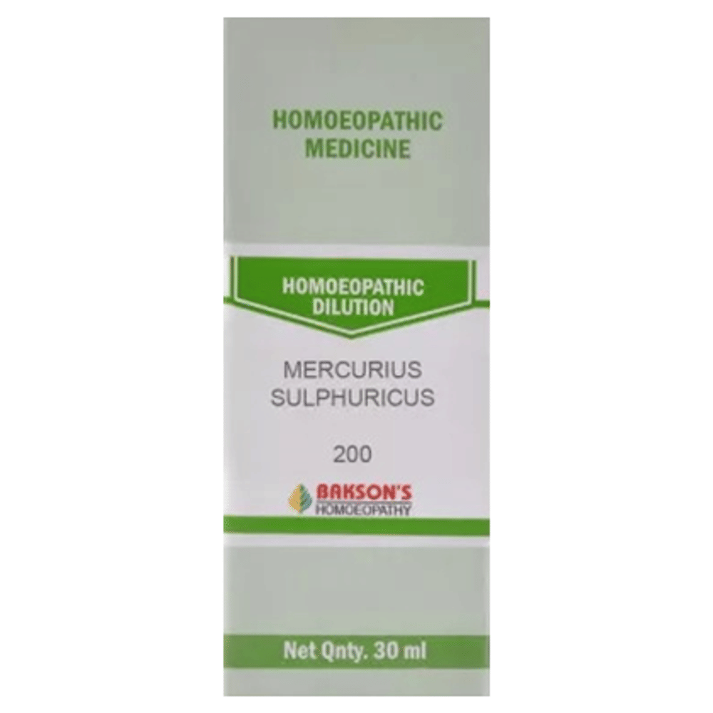 Bakson's Homeopathy Mercurius Sulphuricus Dilution 200 bottle of 30 ml Dilution