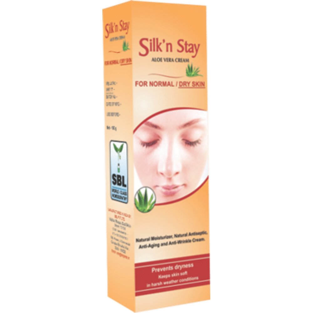 SBL Silk N Stay Aloe Vera Cream For Normal And Dry Skin tube of 100 gm Cream
