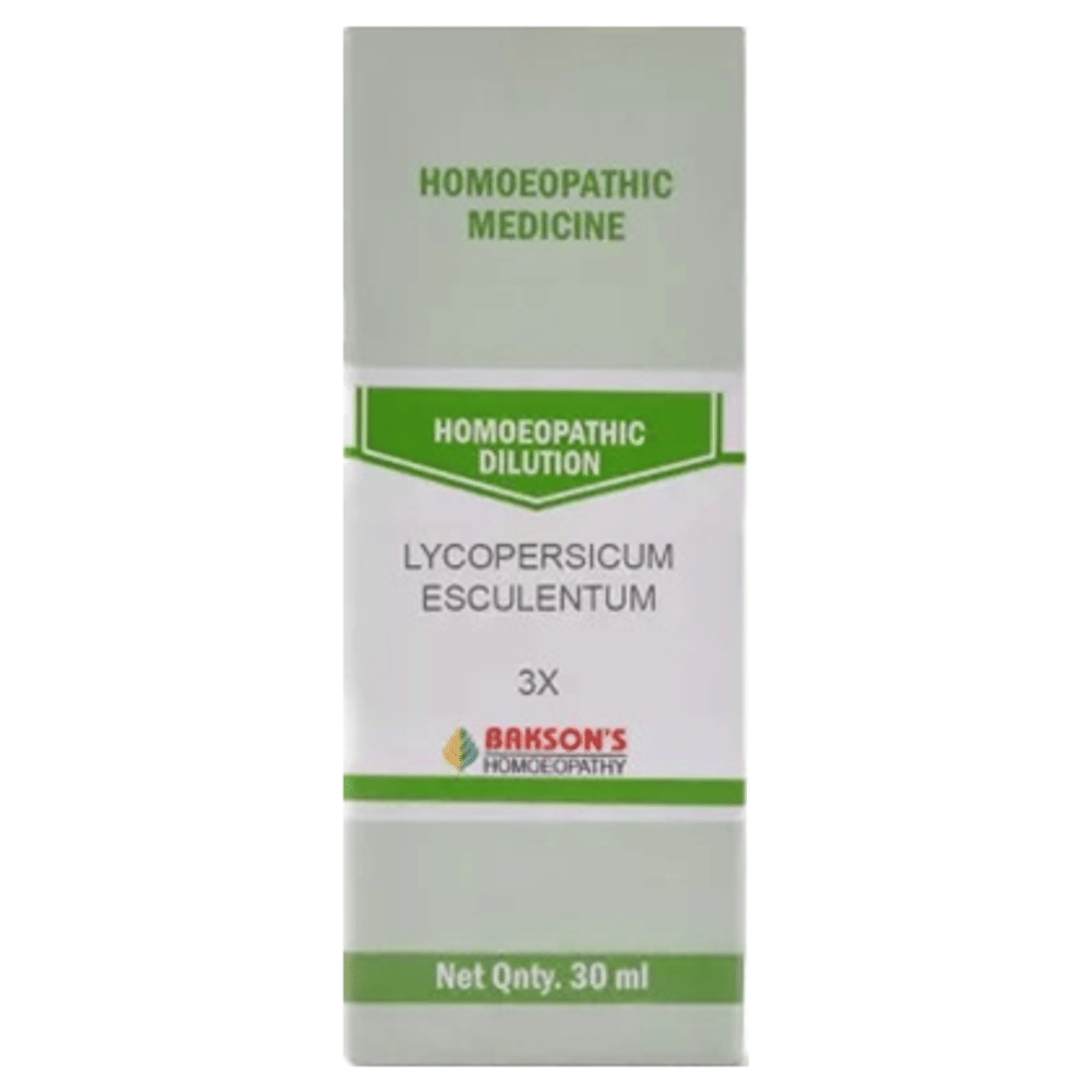 Bakson's Homeopathy Lycopersicum Esculentum Dilution 3X bottle of 30 ml Dilution