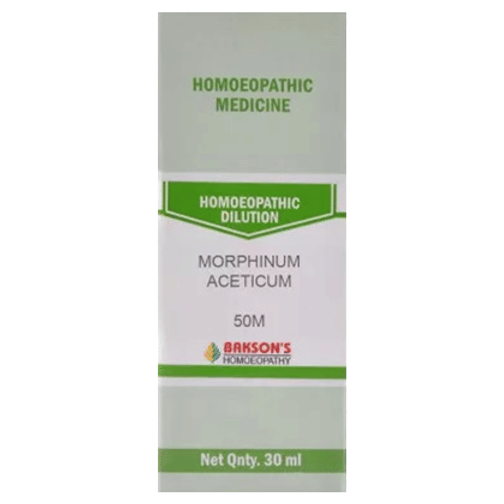 Bakson's Homeopathy Morphinum Aceticum Dilution 50M bottle of 30 ml Dilution Bakson's Homeopathy Morphinum Aceticum Dilution 50M bottle of 30 ml Dilution
