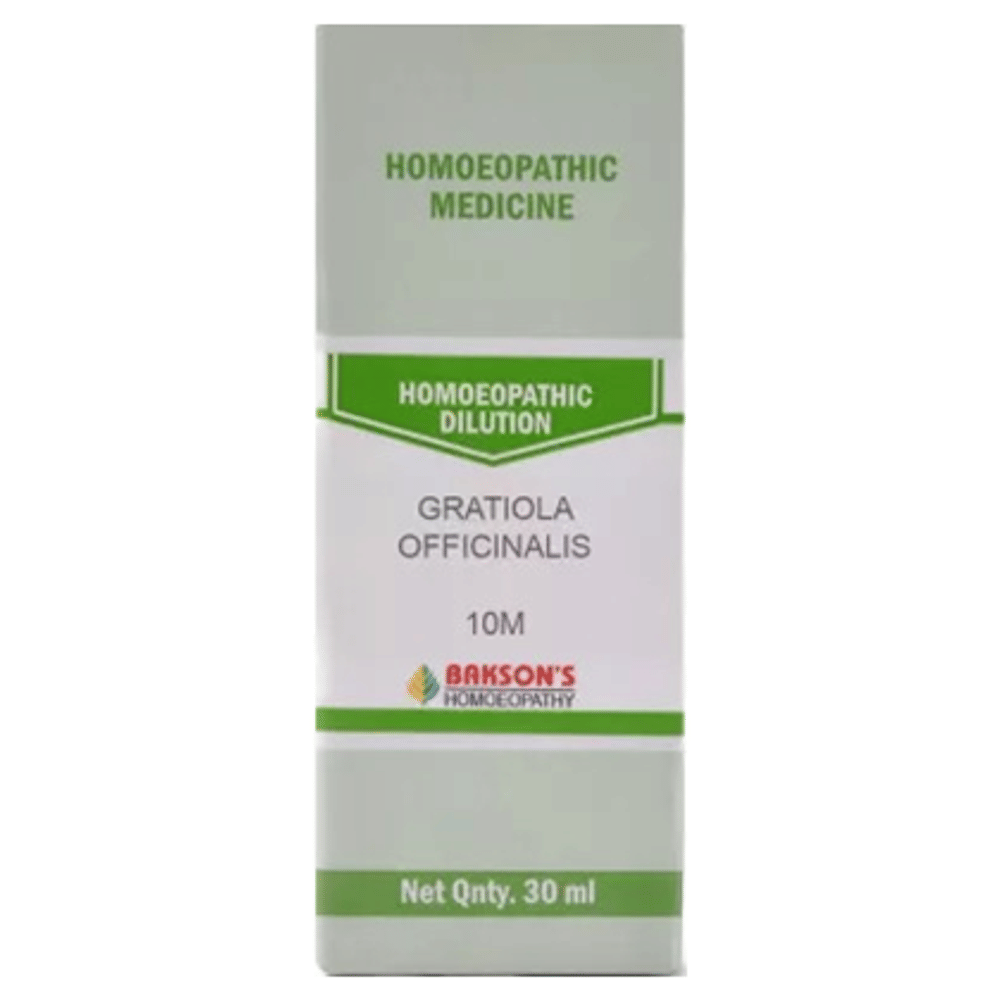 Bakson's Homeopathy Gratiola Officinalis Dilution 10M bottle of 30 ml Dilution