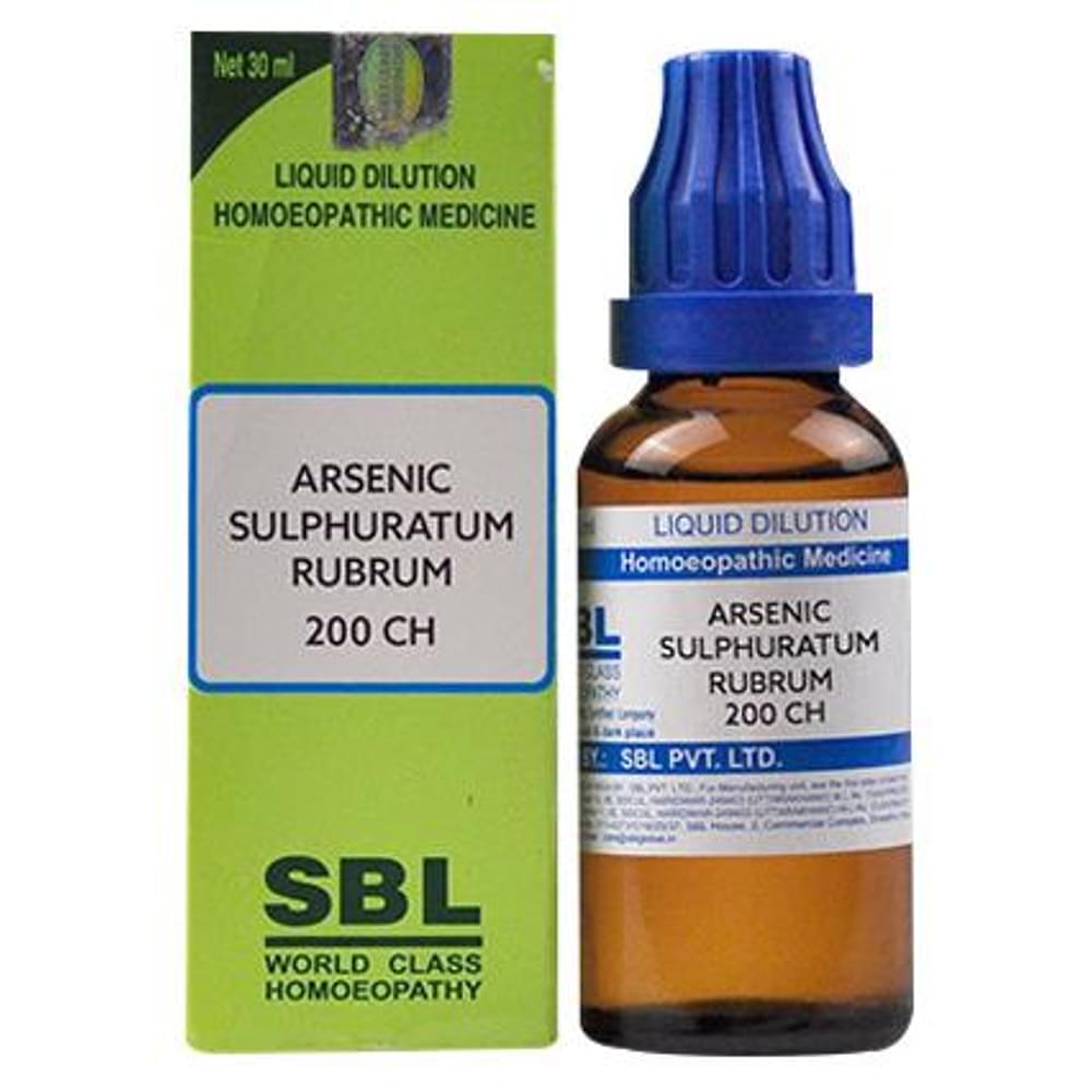 SBL Arsenic Sulphuratum Rubrum Dilution 200 CH bottle of 30 ml Dilution SBL Arsenic Sulphuratum Rubrum Dilution 200 CH bottle of 30 ml Dilution