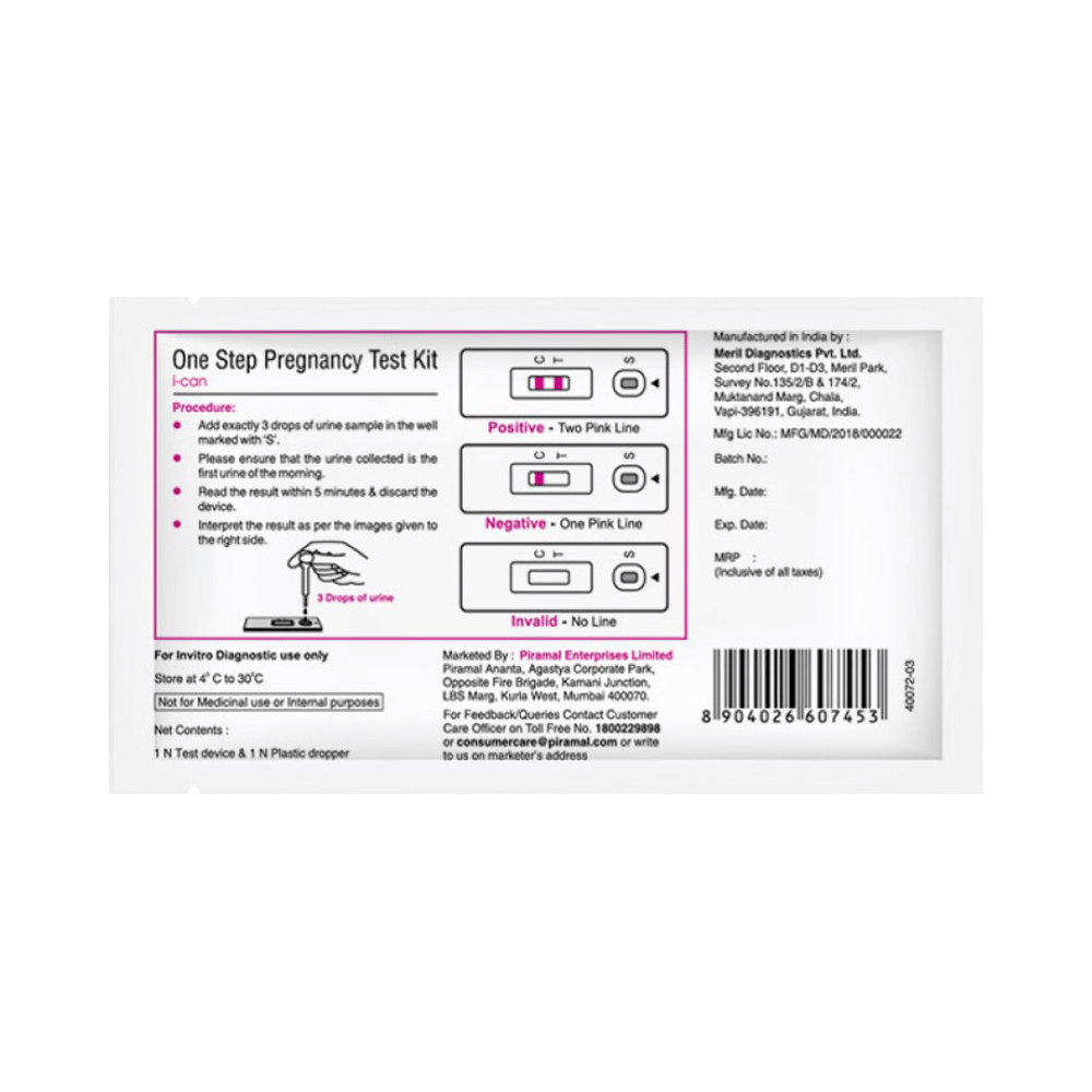 Combo Pack of i-Know Ovulation Testing Strip Kit (1) and i-Can One Step Pregnancy Test Kit (2) combo pack of 3 kit