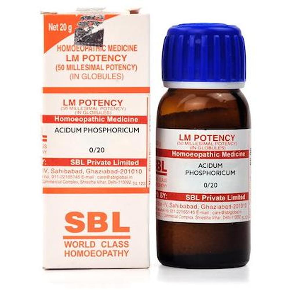SBL Acidum Phosphoricum 0/20 LM bottle of 20 gm Globules SBL Acidum Phosphoricum 0/20 LM bottle of 20 gm Globules