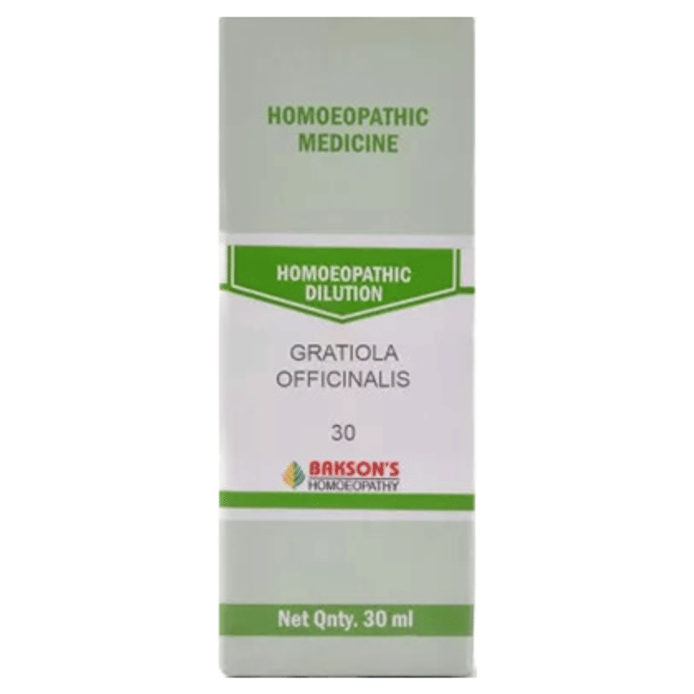 Bakson's Homeopathy Gratiola Officinalis Dilution 30 bottle of 30 ml Dilution