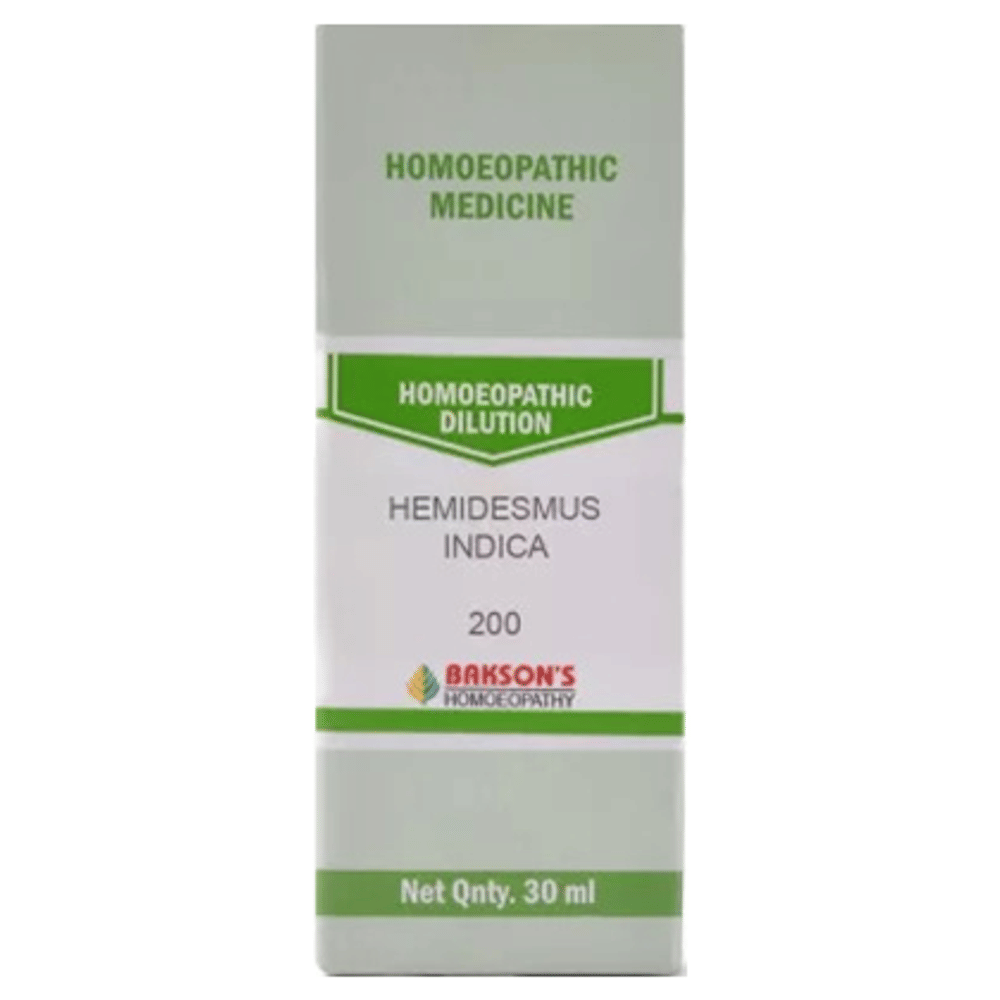 Bakson's Homeopathy Hemidesmus Indica  Dilution 200 bottle of 30 ml Dilution