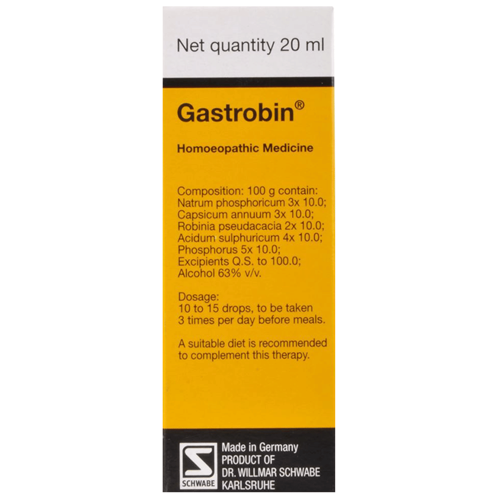 Dr Willmar Schwabe Germany Gastrobin Drop bottle of 20 ml Drop