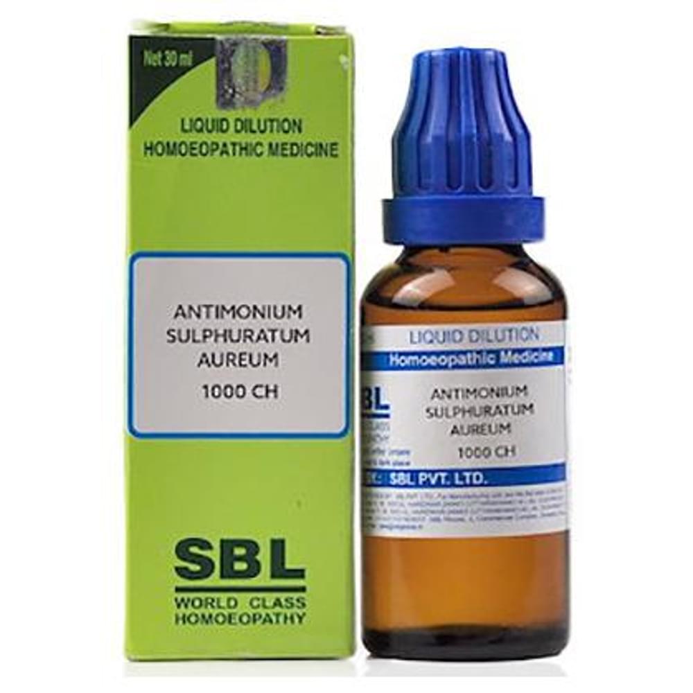 SBL Antimonium Sulphuratum Aureum Dilution 1000 CH bottle of 30 ml Dilution SBL Antimonium Sulphuratum Aureum Dilution 1000 CH bottle of 30 ml Dilution