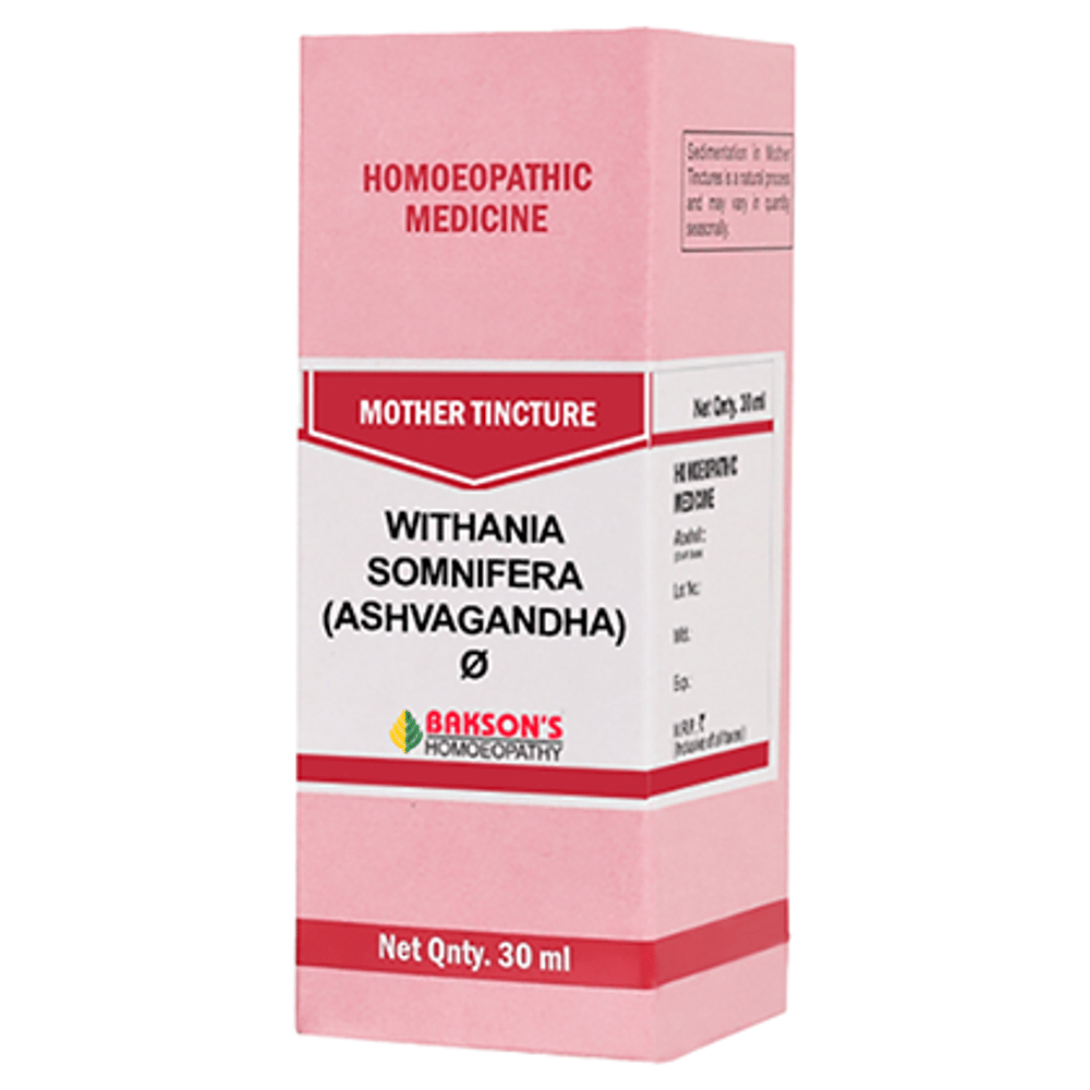 Bakson's Homeopathy Withania Somnifera ( Ashvagandha) Mother Tincture Q bottle of 30 ml Mother Tincture