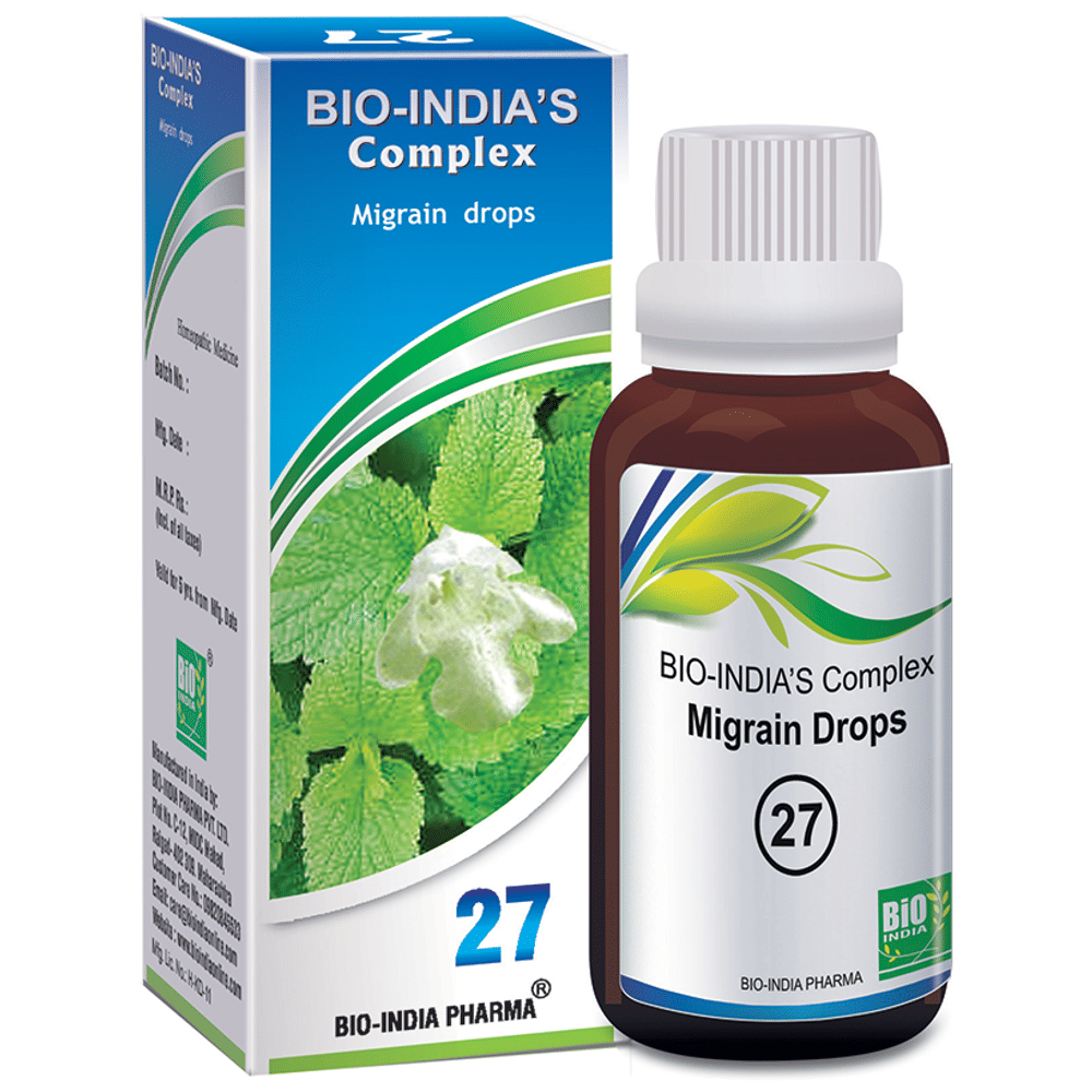 Bio India Complex 27 Migrain Drop bottle of 30 ml Drop
