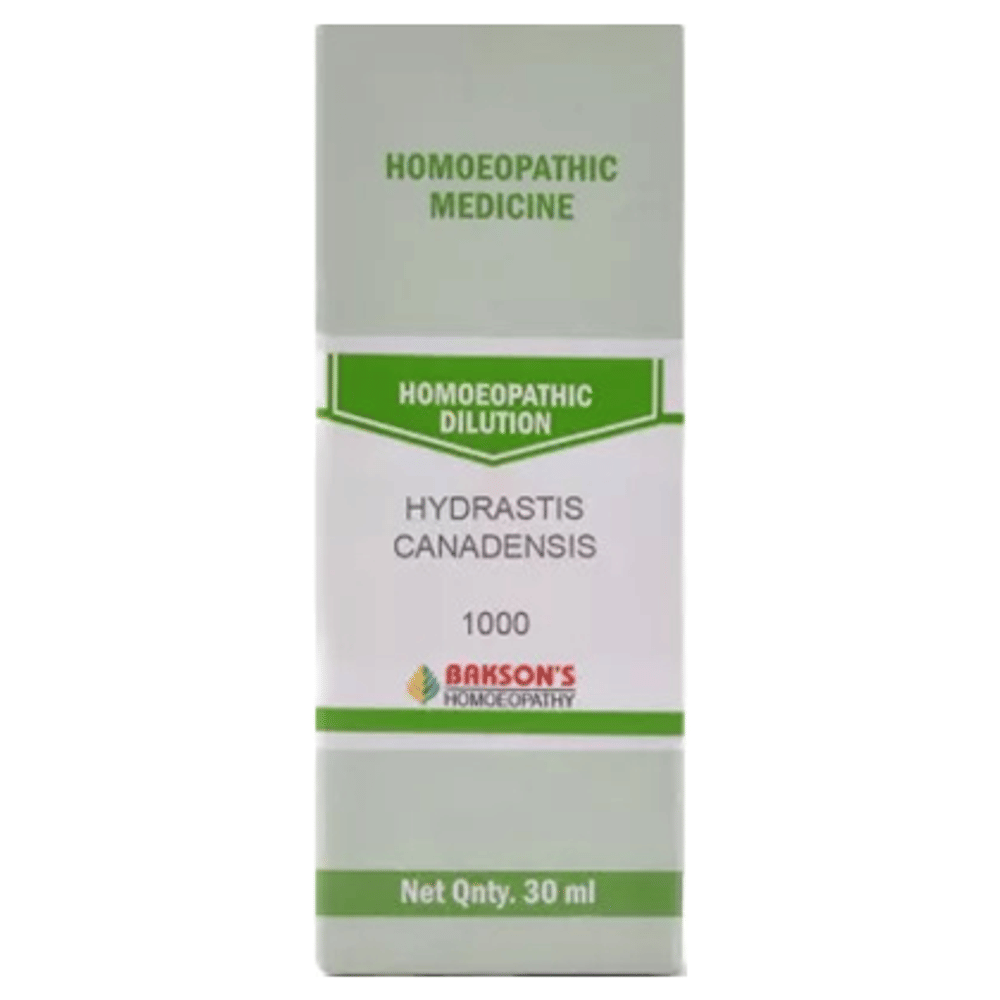 Bakson's Homeopathy Hydrastis Canadensis Dilution 1000 CH bottle of 30 ml Dilution