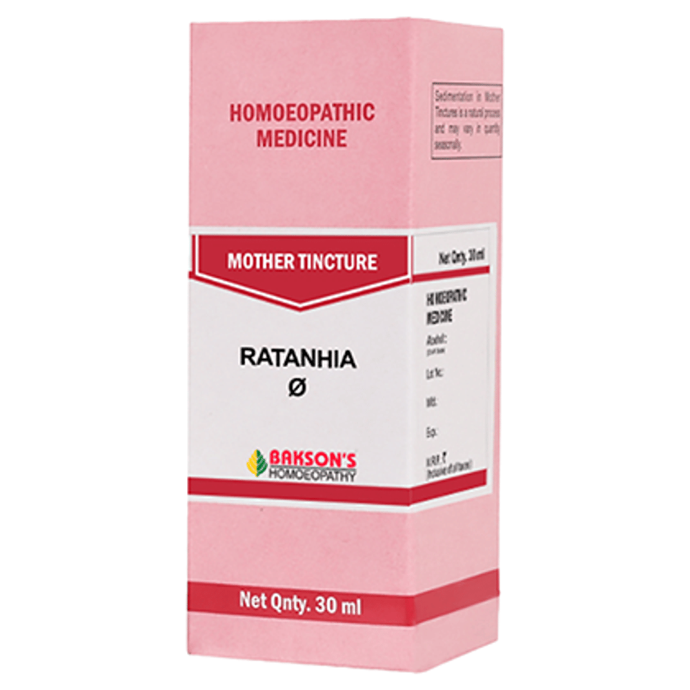 Bakson's Homeopathy Ratanhia Mother Tincture Q bottle of 30 ml Mother Tincture