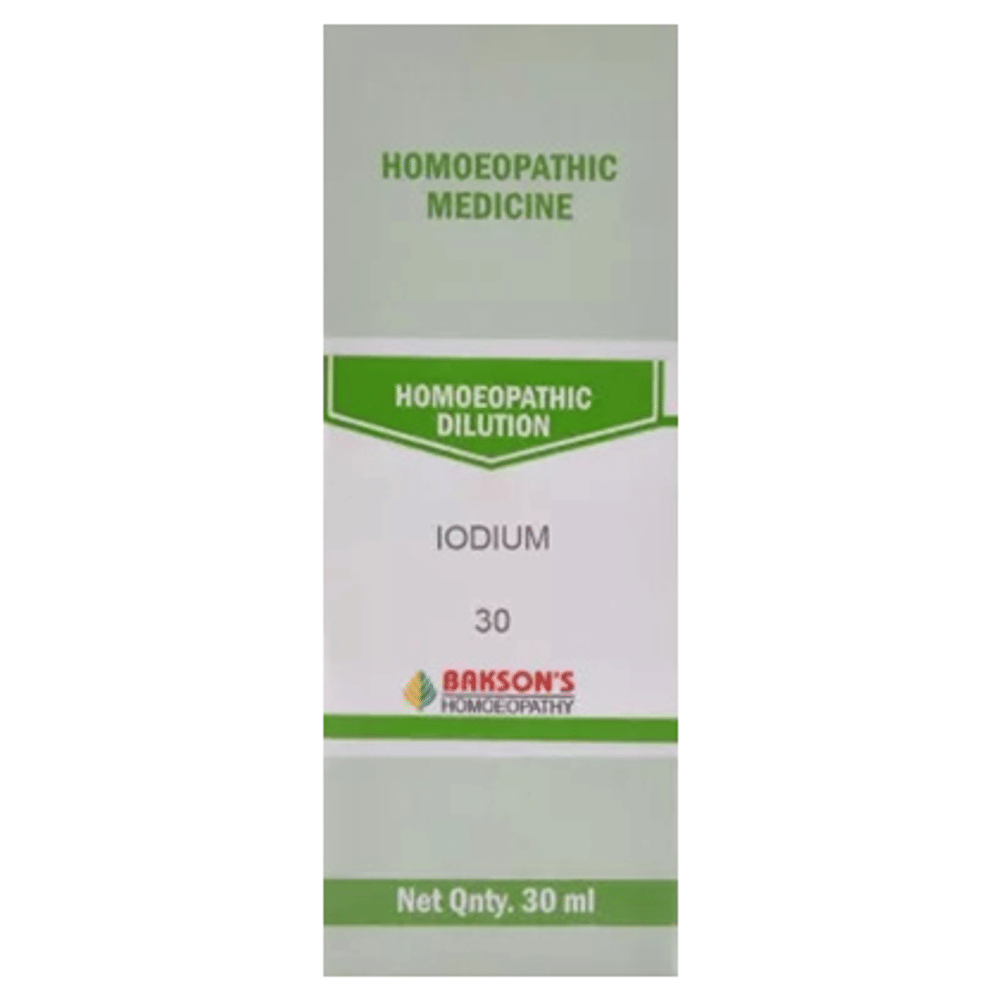Bakson's Homeopathy Iodium Dilution 30 CH bottle of 30 ml Dilution Bakson's Homeopathy Iodium Dilution 30 CH bottle of 30 ml Dilution