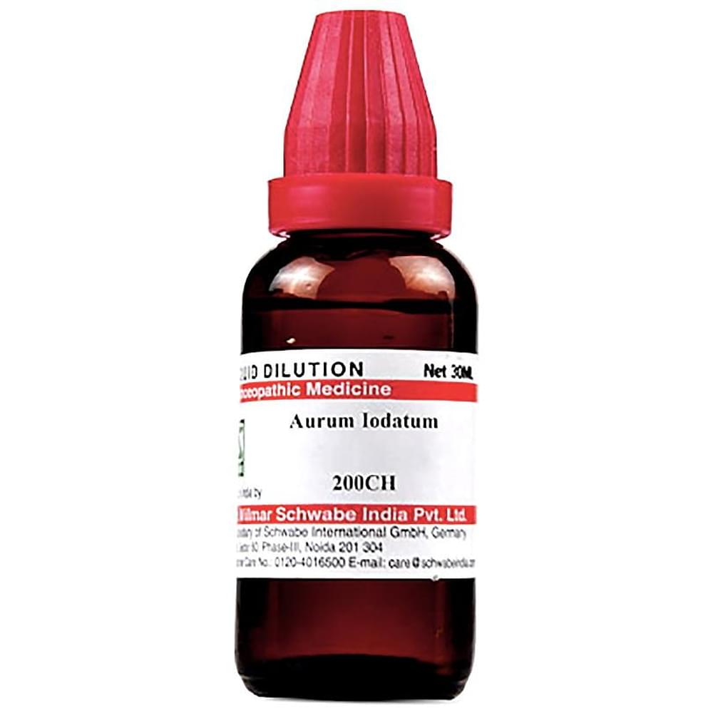Dr Willmar Schwabe India Aurum Iodatum Dilution 200 CH bottle of 30 ml Dilution Dr Willmar Schwabe India Aurum Iodatum Dilution 200 CH bottle of 30 ml Dilution