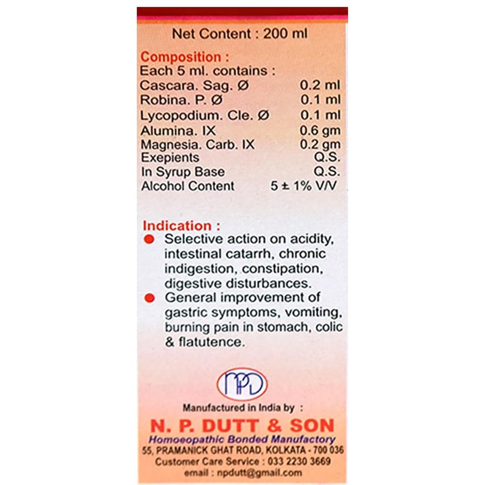 N.P. Dutt & Son Gasint Antacid Syrup bottle of 200 ml Syrup N.P. Dutt & Son Gasint Antacid Syrup bottle of 200 ml Syrup