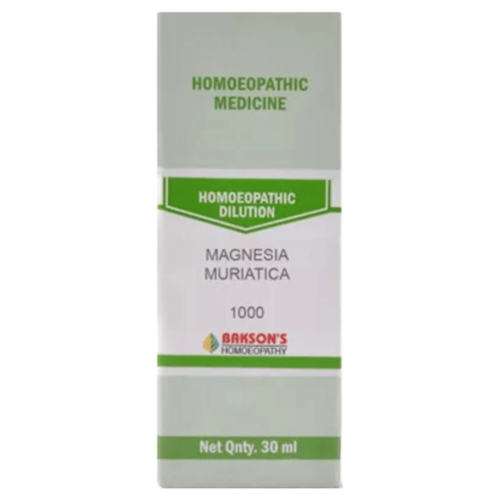 Bakson's Homeopathy Magnesia Muriatica Dilution 1000 CH bottle of 30 ml Dilution