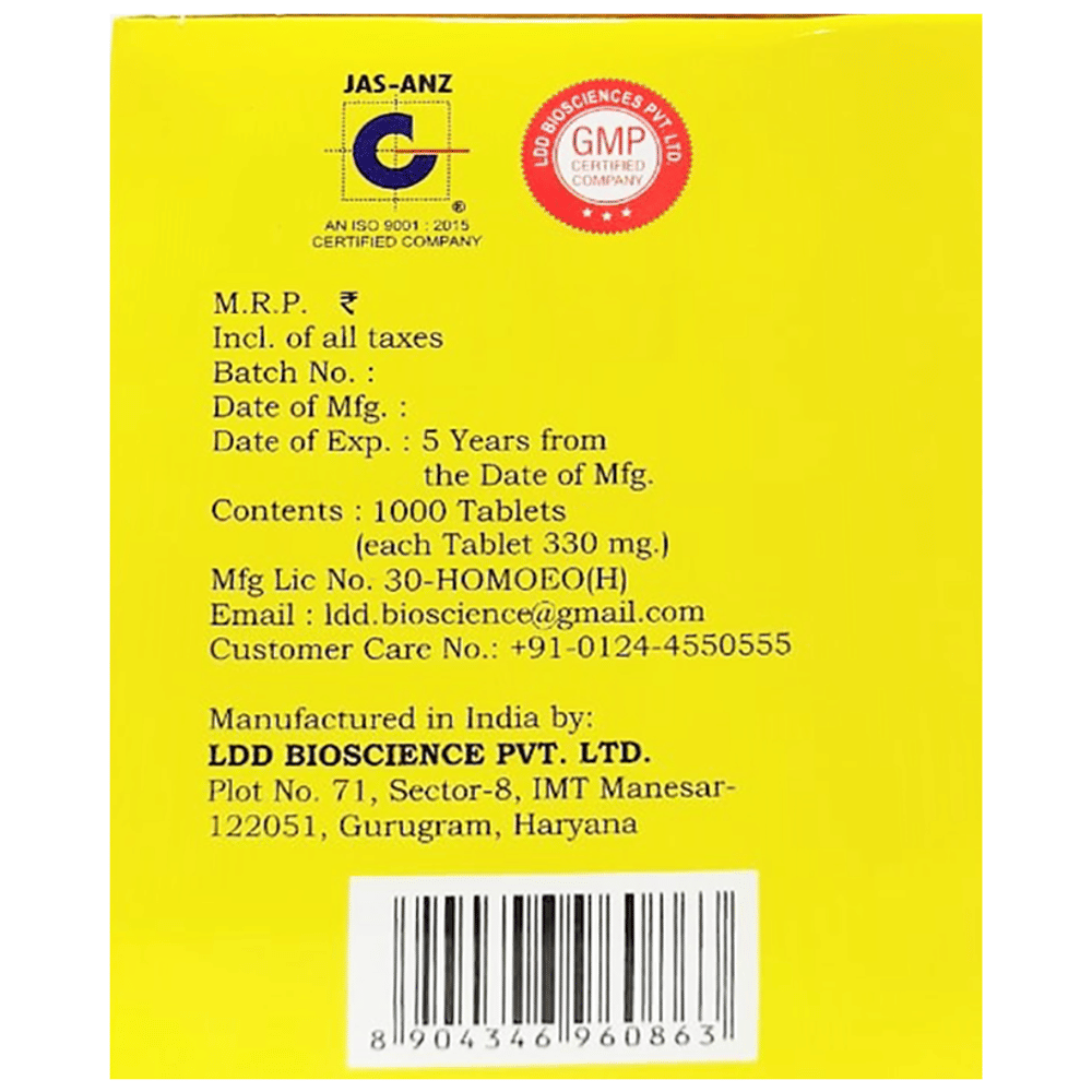 LDD Bioscience Yelo-Lax Tablet bottle of 1000 tablets