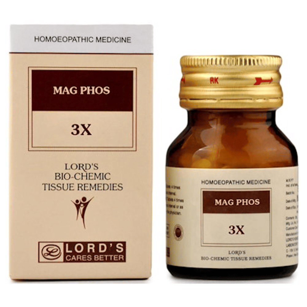 Lord's Mag Phos Biochemic Tablet 3X bottle of 25 gm Biochemic Tablet