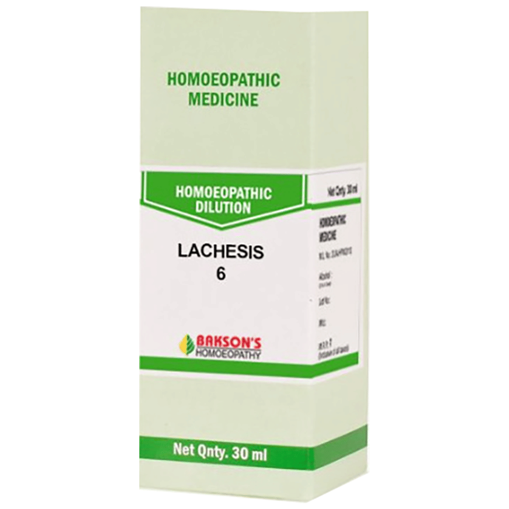 Bakson's Homeopathy Lachesis Dilution 6 CH bottle of 30 ml Dilution Bakson's Homeopathy Lachesis Dilution 6 CH bottle of 30 ml Dilution