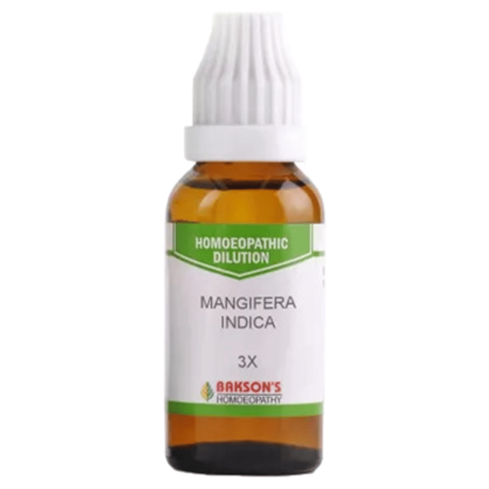 Bakson's Homeopathy Mangifera Indica Dilution 3X bottle of 30 ml Dilution