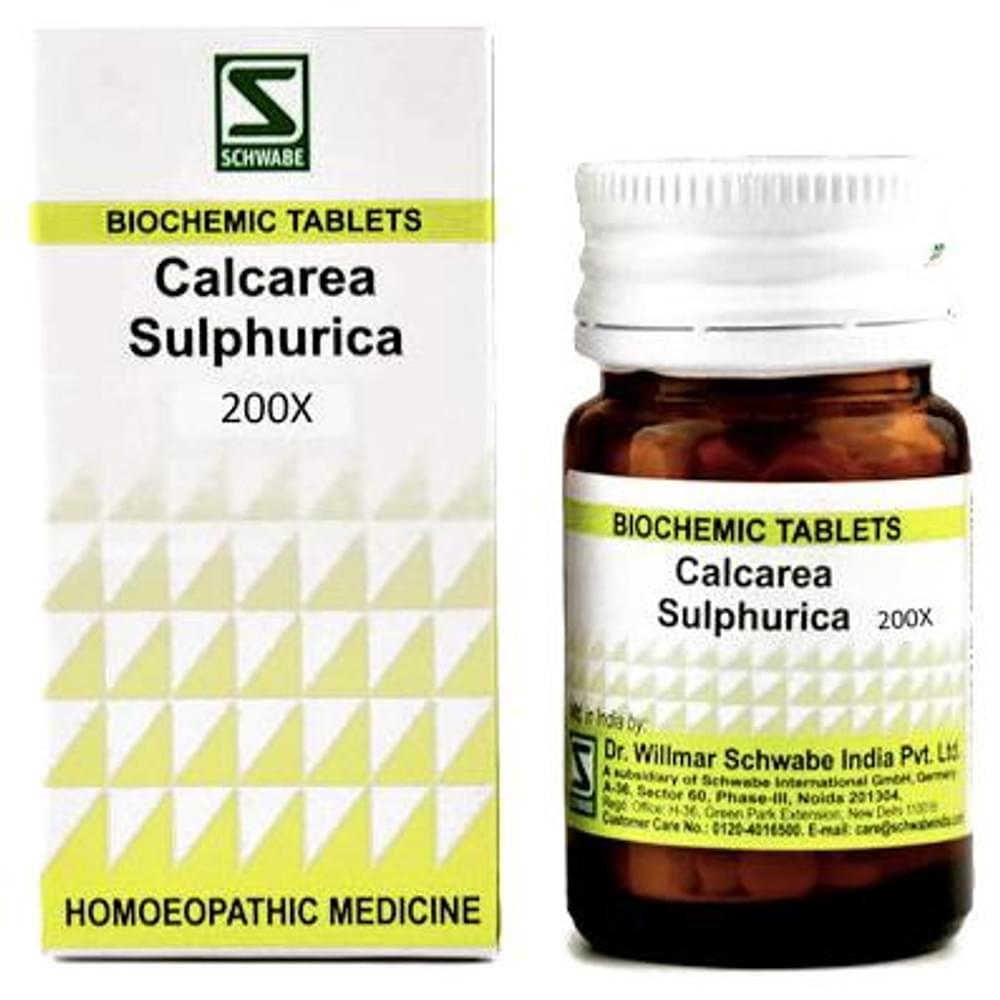 Dr Willmar Schwabe India Calcarea Sulphurica Biochemic Tablet 200X bottle of 20 gm Biochemic Tablet