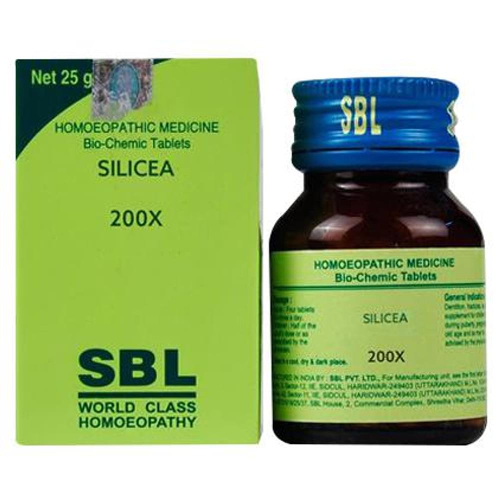 SBL Silicea Biochemic Tablet 200X bottle of 25 gm Biochemic Tablet