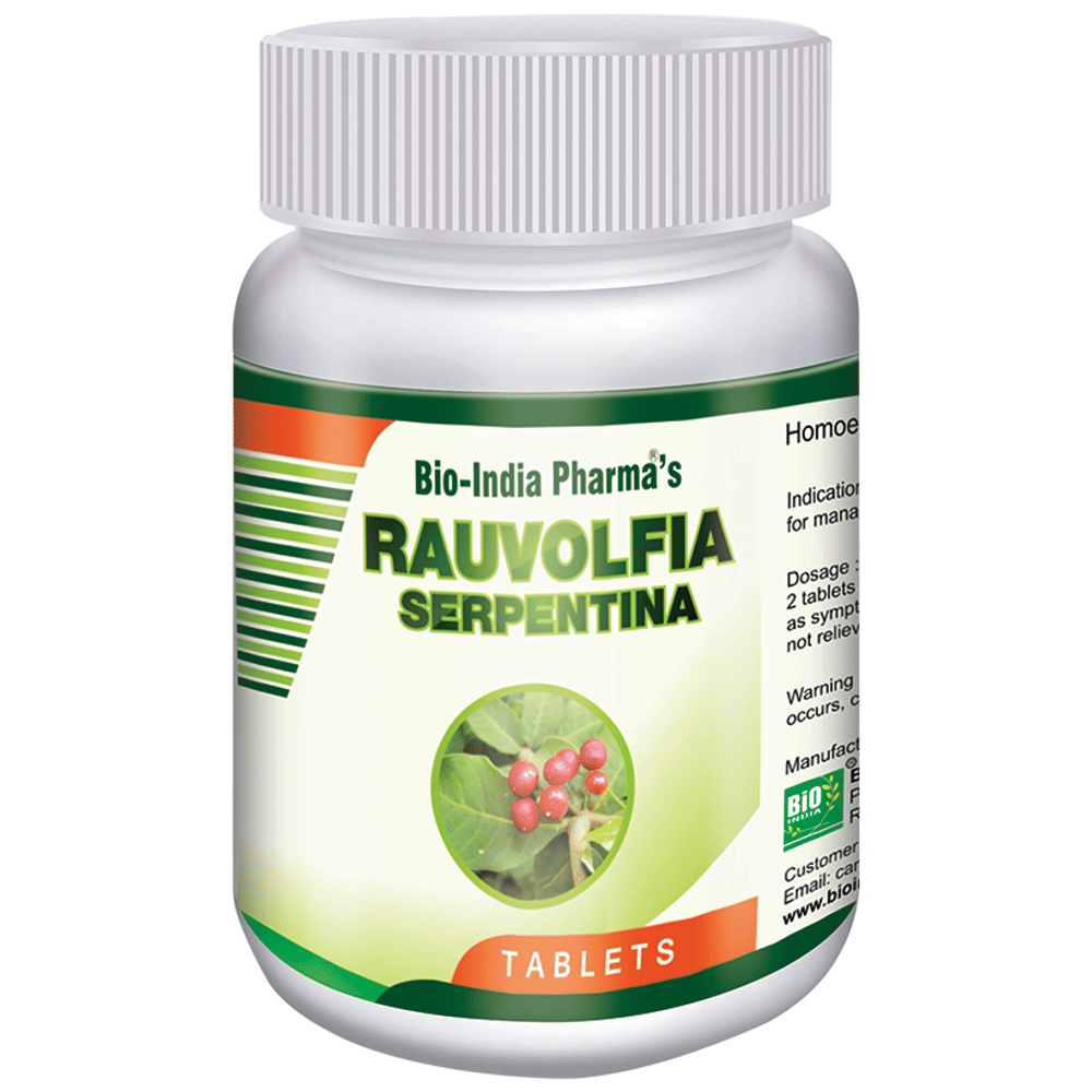 Bio India Rauvolfia Serpentina Tablet bottle of 20 gm Tablet