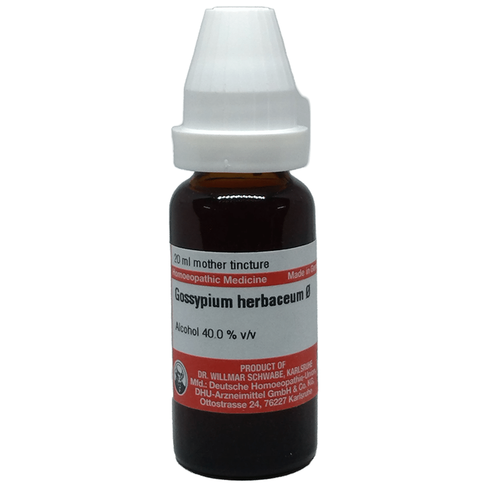 Dr Willmar Schwabe Germany Gossypium Herbaceum Mother Tincture Q bottle of 20 ml Mother Tincture