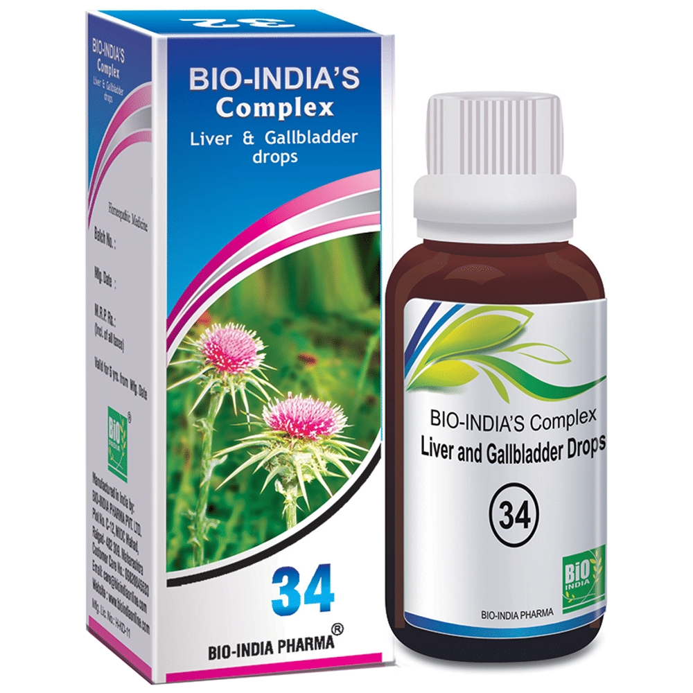 Bio India Complex 34 Liver And Gallbladder Drop bottle of 30 ml Drop