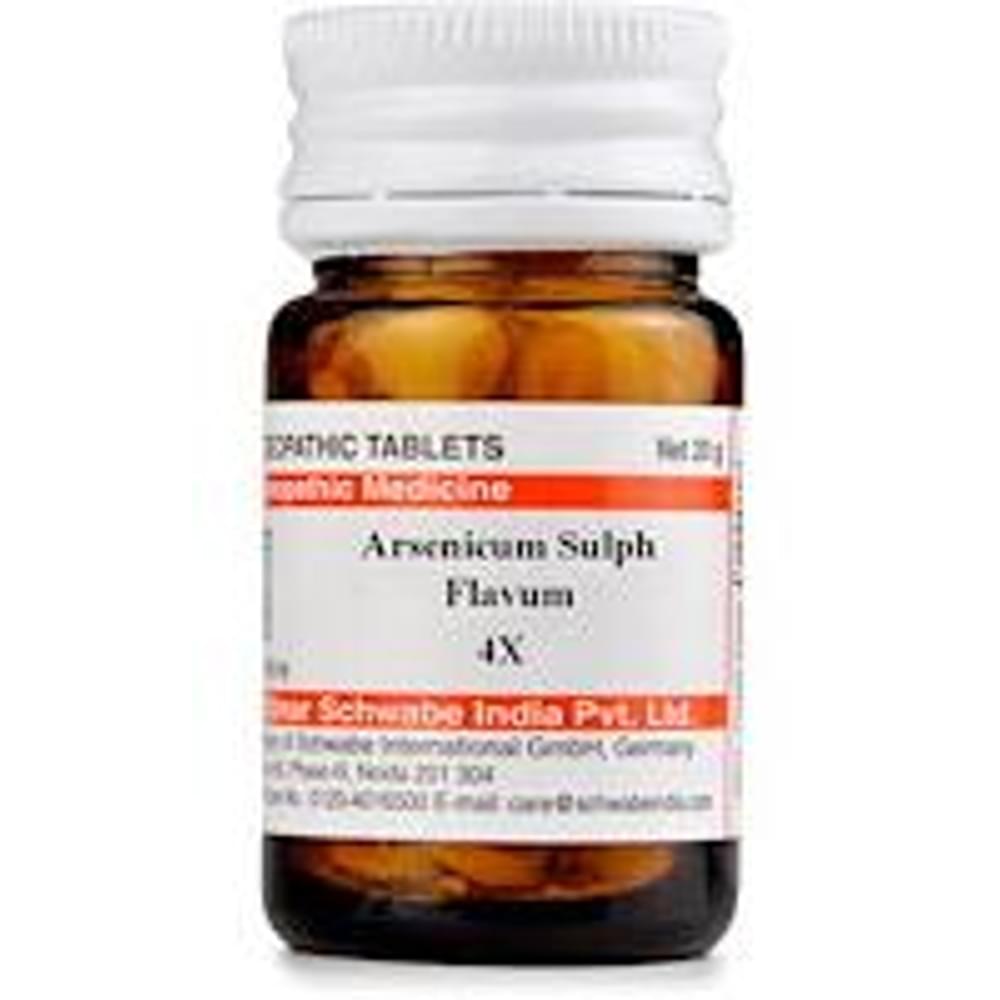 Dr Willmar Schwabe India Arsenicum Sulph Flavum Trituration Tablet 4X bottle of 20 gm Trituration Tablet