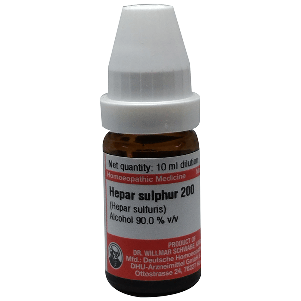 Dr Willmar Schwabe Germany Hepar Sulphur Dilution 200 bottle of 10 ml Dilution