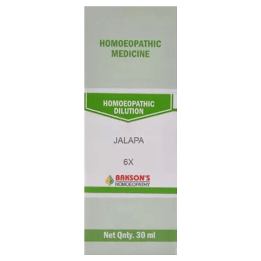 Bakson's Homeopathy Jalapa Dilution 6X bottle of 30 ml Dilution