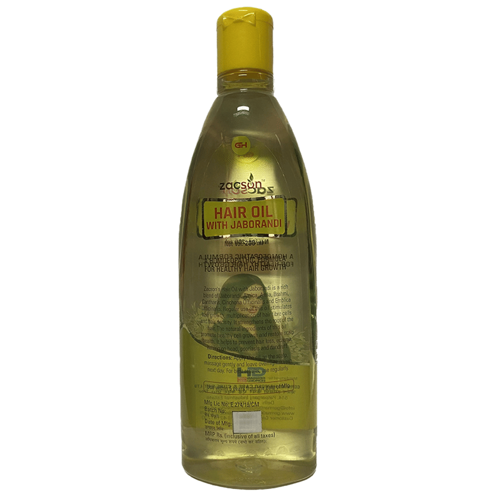Zacson Hair Oil with Jaborandi bottle of 200 ml Oil