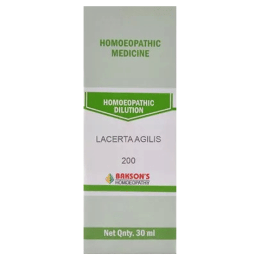 Bakson's Homeopathy Lacerta Agilis Dilution 200 bottle of 30 ml Dilution Bakson's Homeopathy Lacerta Agilis Dilution 200 bottle of 30 ml Dilution