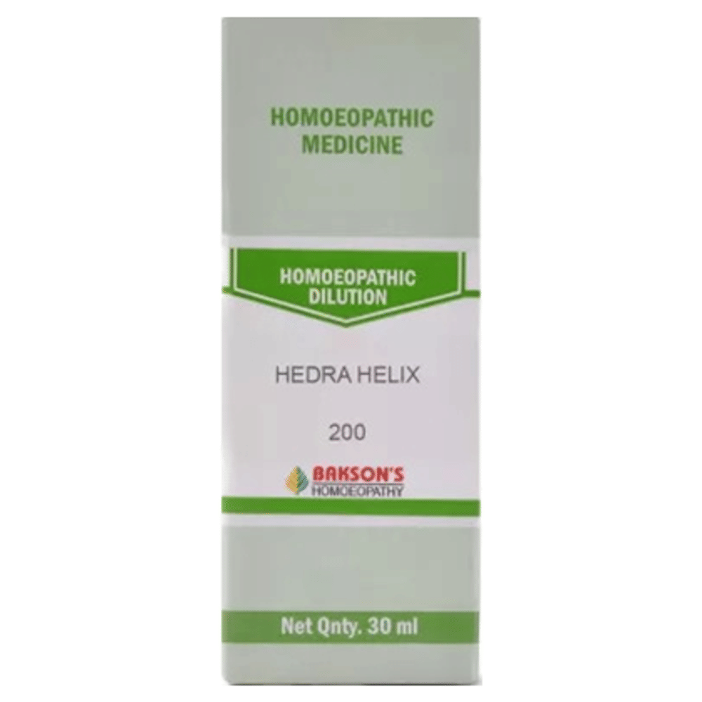 Bakson's Homeopathy Hedra Helix Dilution 200 bottle of 30 ml Dilution