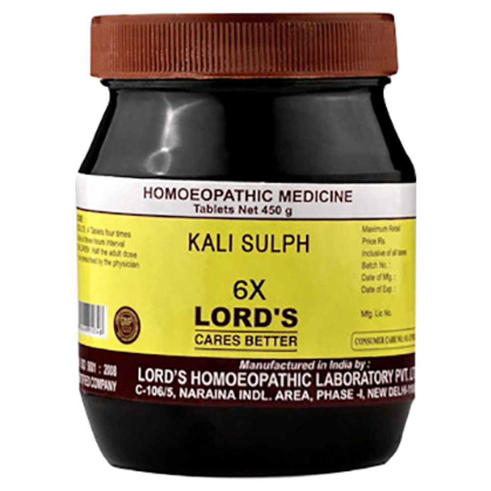 Lord's Kali Sulph Biochemic Tablet 6X bottle of 450 gm Biochemic Tablet